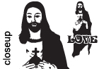 Detailed Love Jesus Sticker